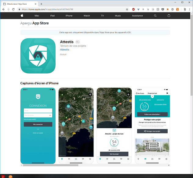 Téléchargez l'application Attestis pour iOS sur l'App Store