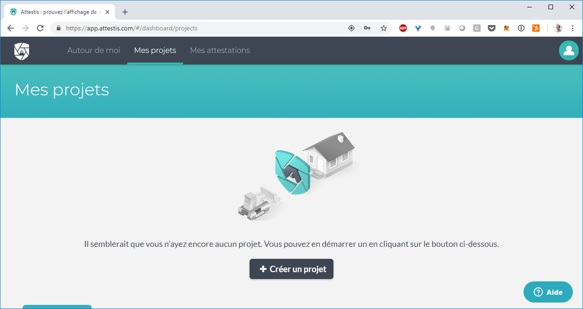 Créez votre projet de construction dans le service Attestis pour le protéger contre les recours