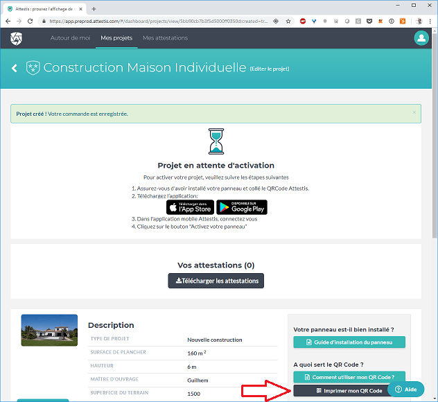 Téléchargez le QR Code Attestis pour protéger votre permis de construire ou déclaration préalable contre les recours Téléchargez le QR Code Attestis pour protéger votre permis de construire ou déclaration préalable contre les recours